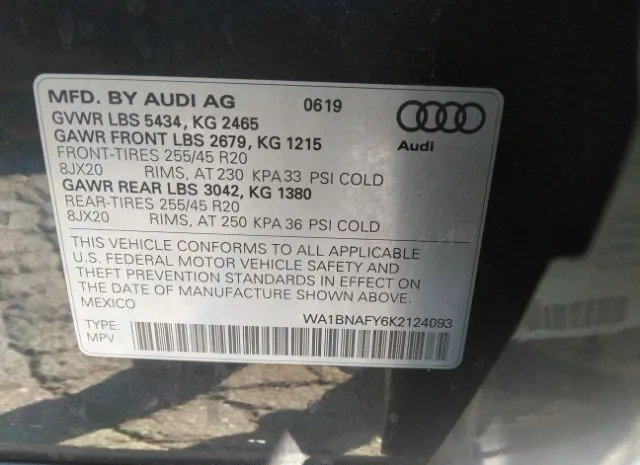 Photo 8 VIN: WA1BNAFY6K2124093 - AUDI Q5 