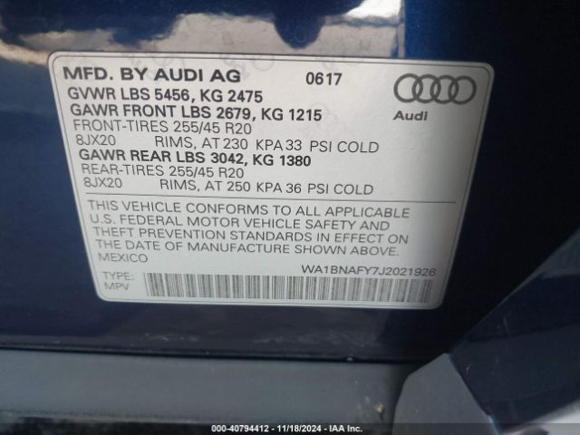 Photo 8 VIN: WA1BNAFY7J2021926 - AUDI Q5 