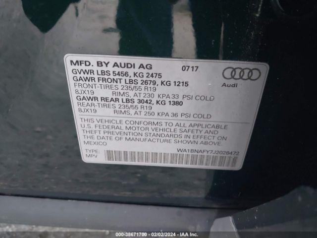 Photo 8 VIN: WA1BNAFY7J2028472 - AUDI Q5 