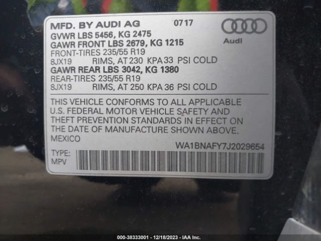 Photo 8 VIN: WA1BNAFY7J2029654 - AUDI Q5 