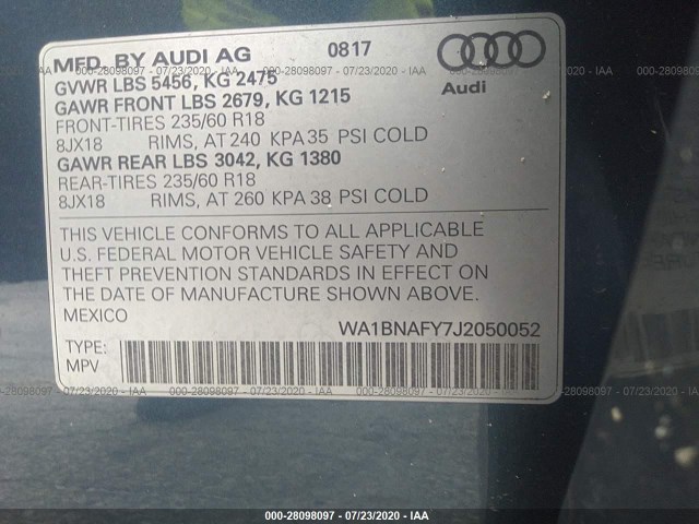 Photo 8 VIN: WA1BNAFY7J2050052 - AUDI Q5 