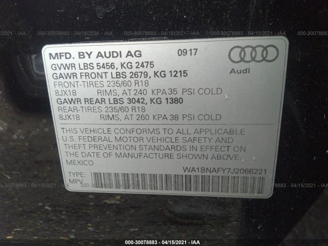 Photo 8 VIN: WA1BNAFY7J2066221 - AUDI Q5 