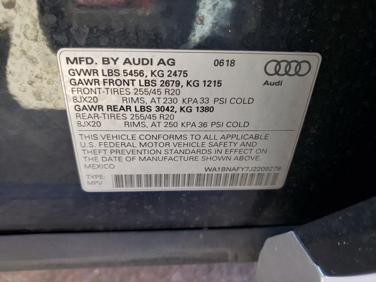 Photo 12 VIN: WA1BNAFY7J2209278 - AUDI Q5 