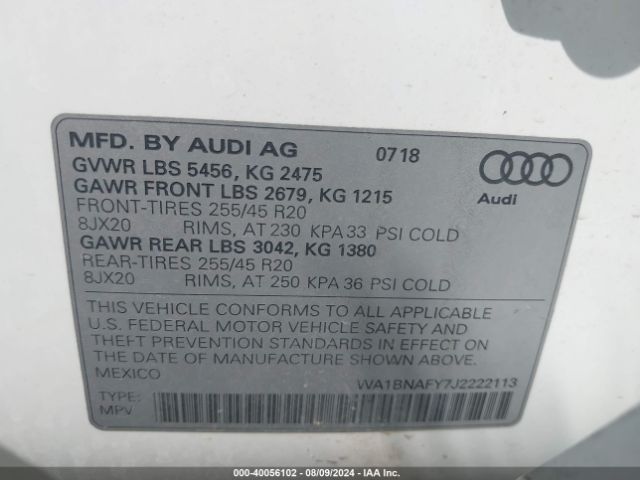 Photo 8 VIN: WA1BNAFY7J2222113 - AUDI Q5 