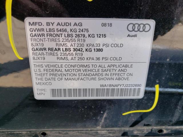 Photo 9 VIN: WA1BNAFY7J2232690 - AUDI Q5 PREMIUM 