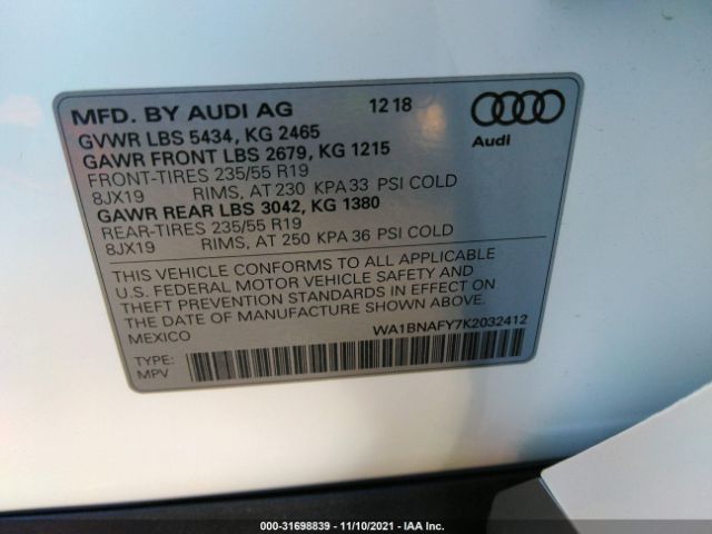 Photo 8 VIN: WA1BNAFY7K2032412 - AUDI Q5 