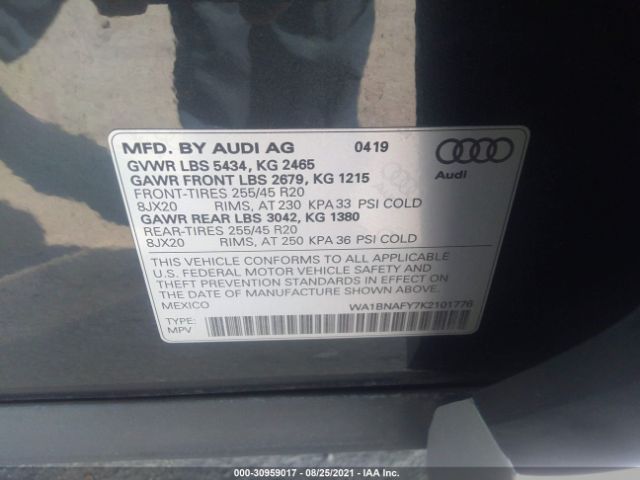 Photo 8 VIN: WA1BNAFY7K2101776 - AUDI Q5 