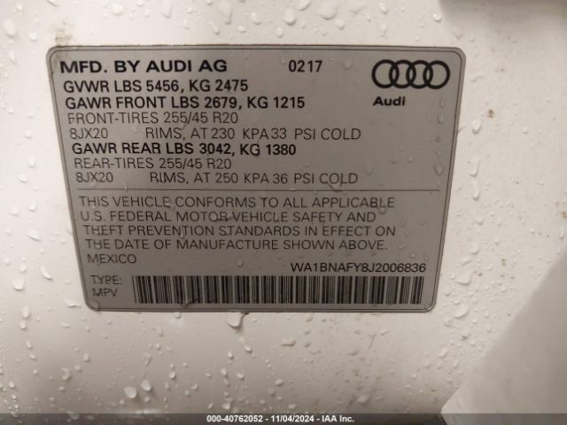 Photo 8 VIN: WA1BNAFY8J2006836 - AUDI Q5 