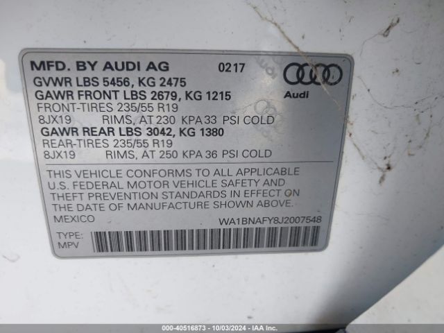 Photo 8 VIN: WA1BNAFY8J2007548 - AUDI Q5 