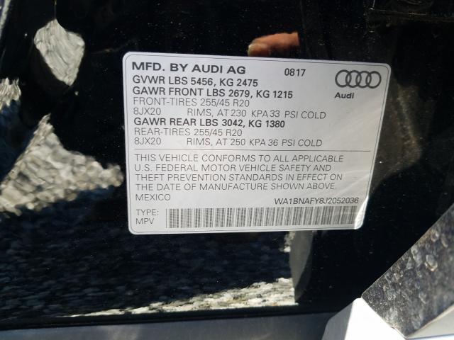 Photo 9 VIN: WA1BNAFY8J2052036 - AUDI Q5 PREMIUM 