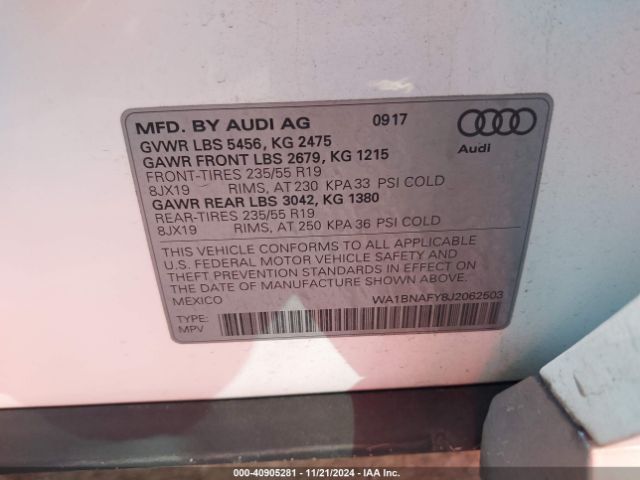 Photo 8 VIN: WA1BNAFY8J2062503 - AUDI Q5 