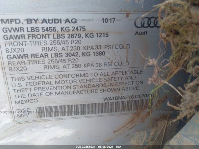 Photo 8 VIN: WA1BNAFY8J2070231 - AUDI Q5 