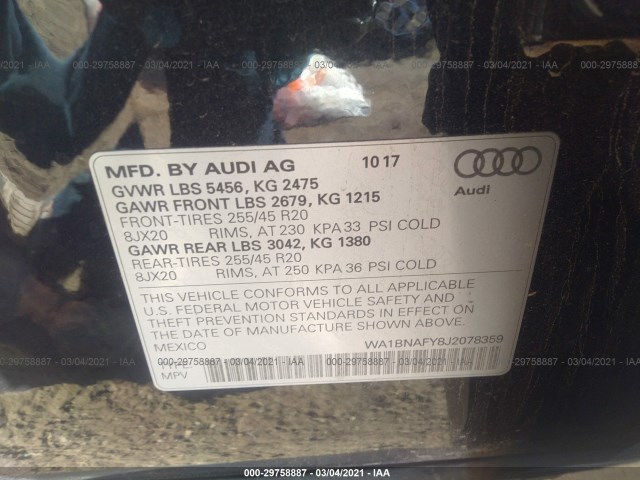 Photo 8 VIN: WA1BNAFY8J2078359 - AUDI Q5 