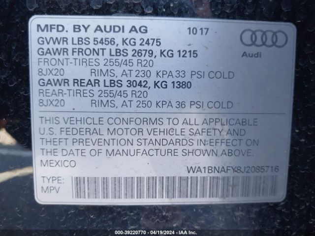 Photo 8 VIN: WA1BNAFY8J2085716 - AUDI Q5 