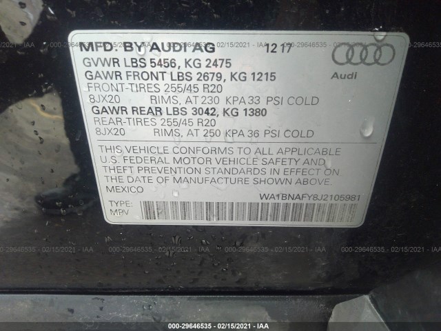 Photo 8 VIN: WA1BNAFY8J2105981 - AUDI Q5 