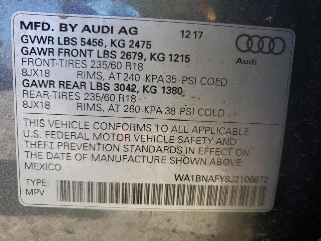 Photo 9 VIN: WA1BNAFY8J2106872 - AUDI Q5 PREMIUM 