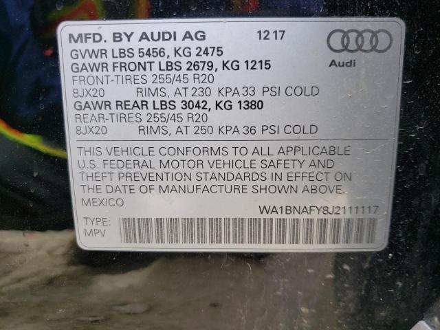 Photo 9 VIN: WA1BNAFY8J2111117 - AUDI Q5 PREMIUM 