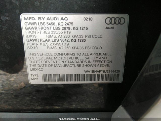 Photo 8 VIN: WA1BNAFY8J2144425 - AUDI Q5 