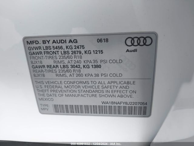 Photo 8 VIN: WA1BNAFY8J2207054 - AUDI Q5 