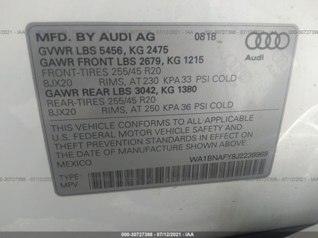 Photo 8 VIN: WA1BNAFY8J2239969 - AUDI Q5 