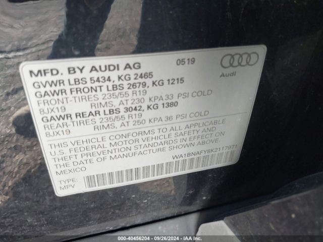 Photo 8 VIN: WA1BNAFY8K2117971 - AUDI Q5 