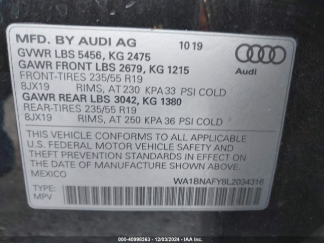 Photo 8 VIN: WA1BNAFY8L2034316 - AUDI Q5 