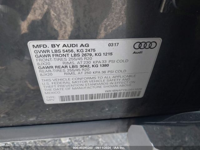 Photo 8 VIN: WA1BNAFY9J2011026 - AUDI Q5 