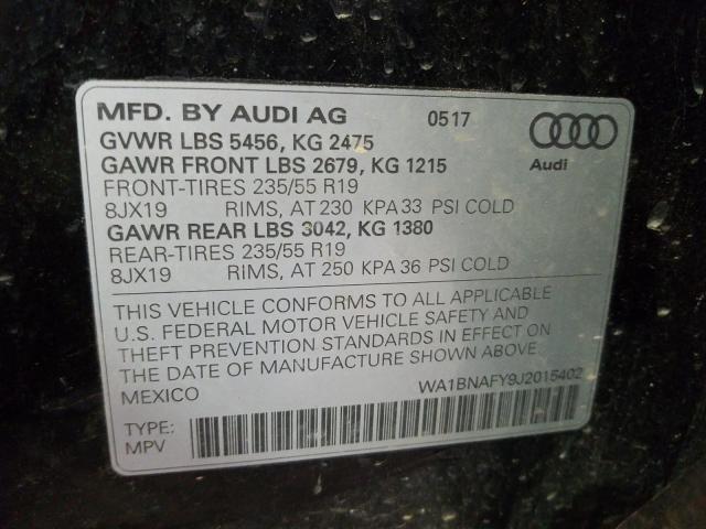 Photo 9 VIN: WA1BNAFY9J2015402 - AUDI Q5 