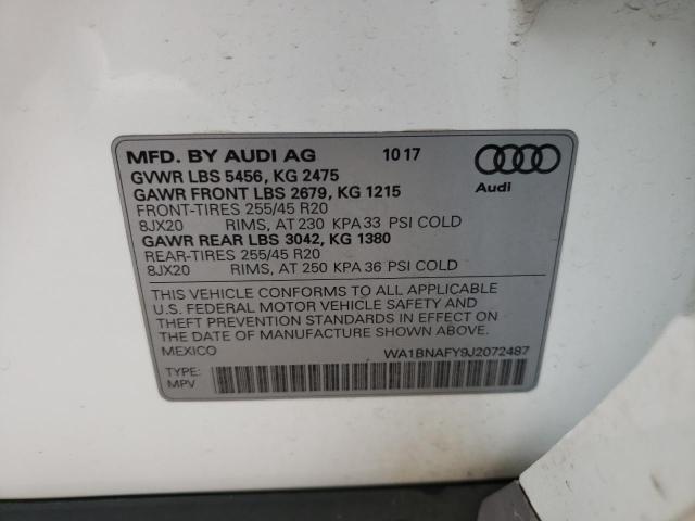 Photo 9 VIN: WA1BNAFY9J2072487 - AUDI Q5 PREMIUM 