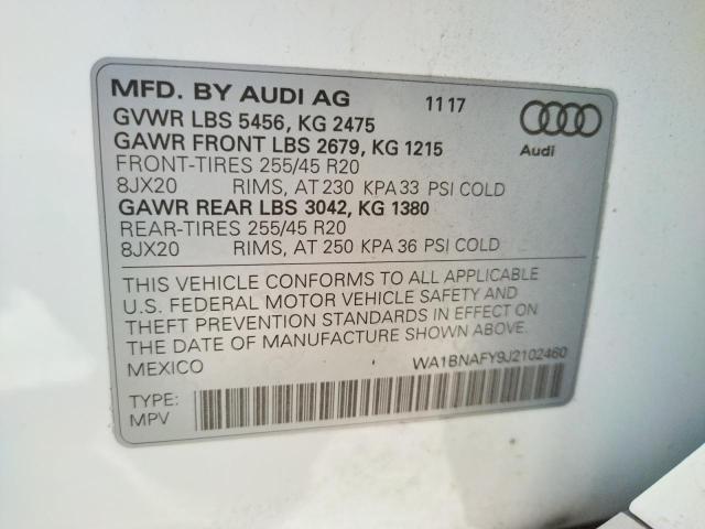 Photo 9 VIN: WA1BNAFY9J2102460 - AUDI Q5 PREMIUM 