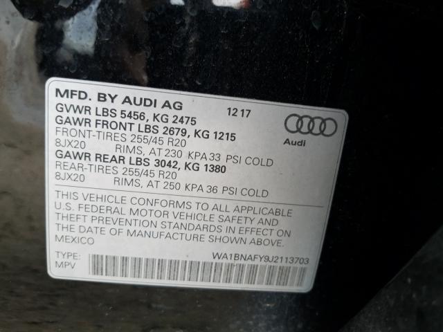 Photo 9 VIN: WA1BNAFY9J2113703 - AUDI Q5 PREMIUM 