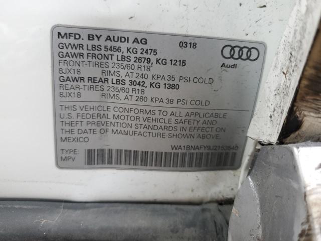 Photo 11 VIN: WA1BNAFY9J2153540 - AUDI Q5 