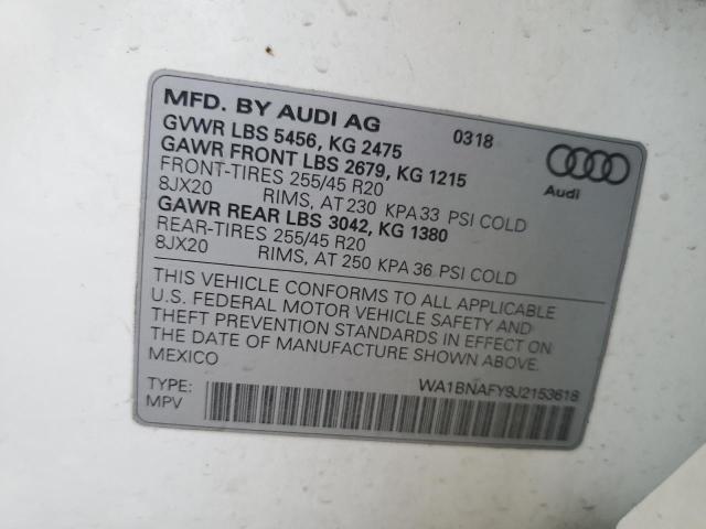 Photo 12 VIN: WA1BNAFY9J2153618 - AUDI Q5 PREMIUM 