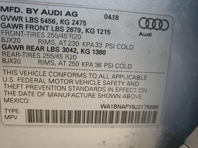 Photo 12 VIN: WA1BNAFY9J2175585 - AUDI Q5 PREMIUM 