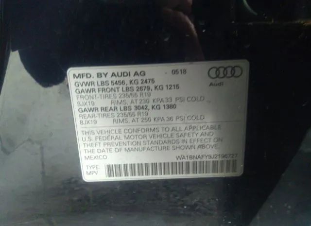 Photo 8 VIN: WA1BNAFY9J2196727 - AUDI Q5 