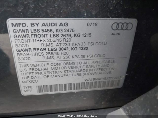 Photo 8 VIN: WA1BNAFY9J2212313 - AUDI Q5 