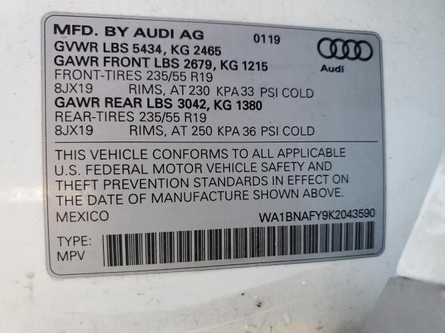 Photo 9 VIN: WA1BNAFY9K2043590 - AUDI Q5 PREMIUM 