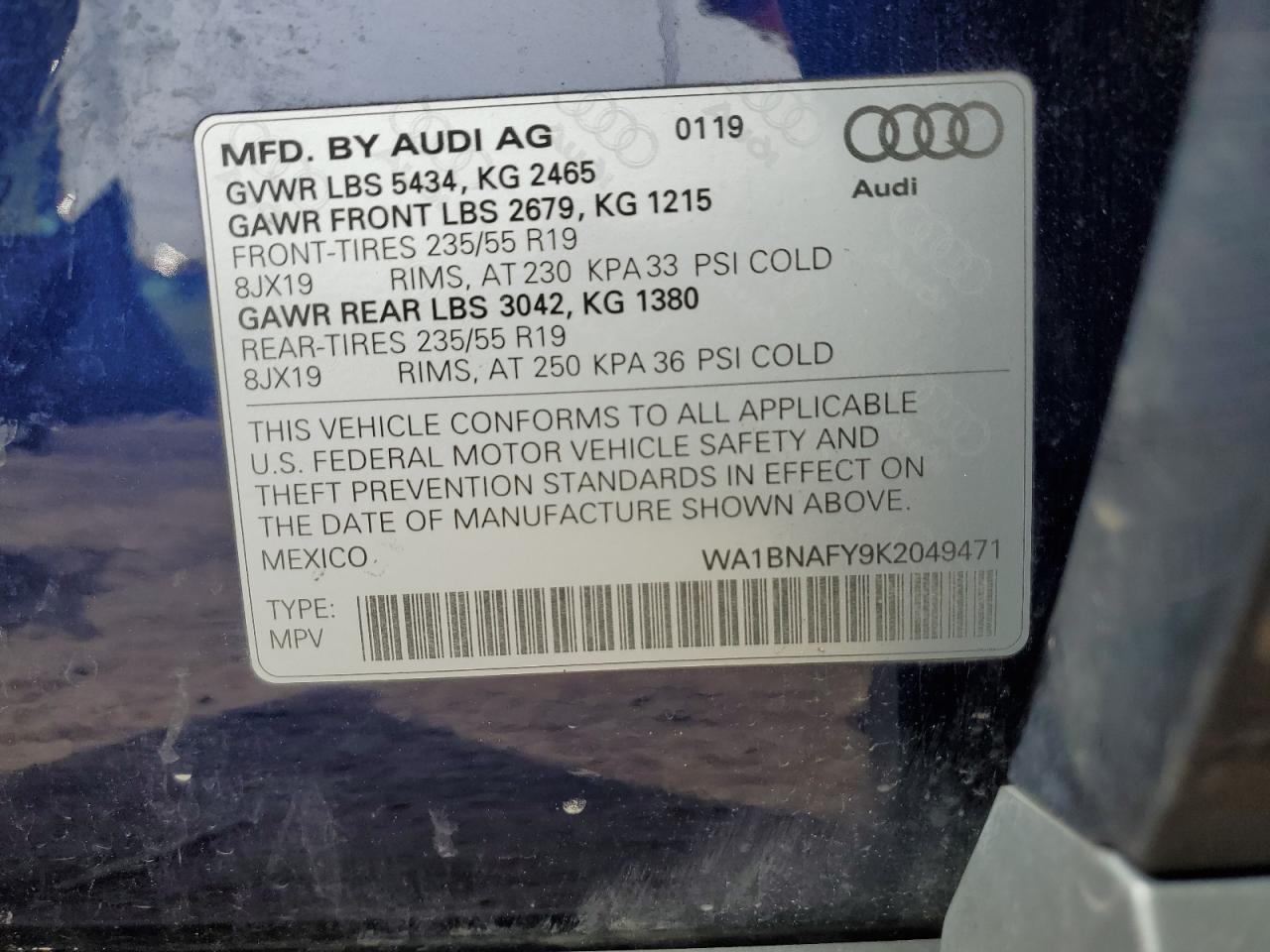 Photo 12 VIN: WA1BNAFY9K2049471 - AUDI Q5 