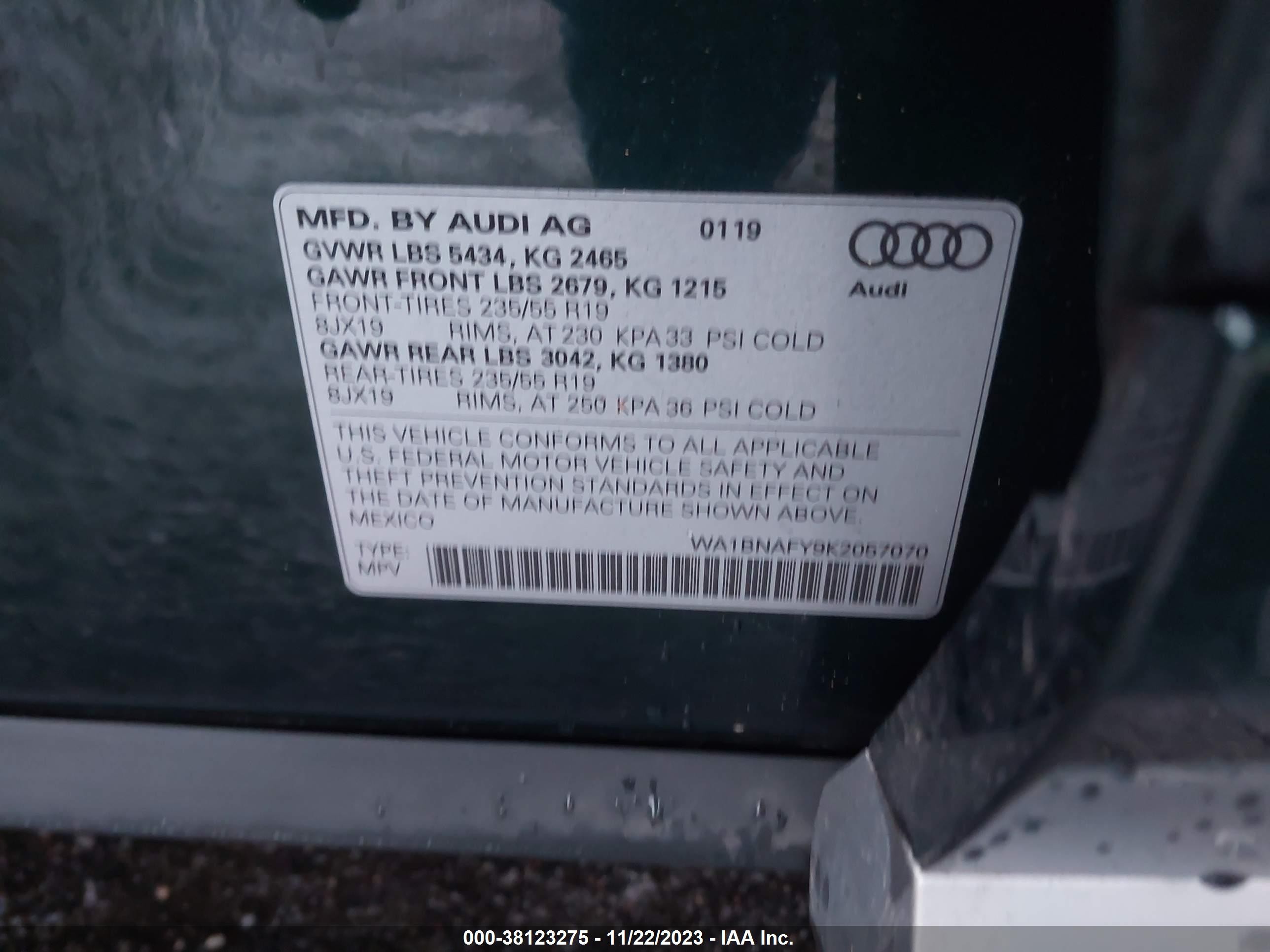 Photo 8 VIN: WA1BNAFY9K2057070 - AUDI Q5 