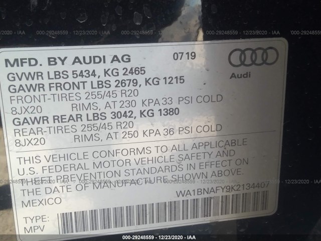 Photo 8 VIN: WA1BNAFY9K2134407 - AUDI Q5 