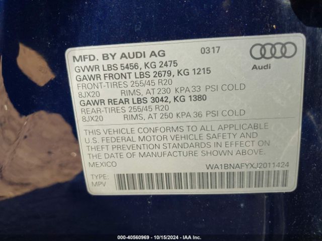 Photo 8 VIN: WA1BNAFYXJ2011424 - AUDI Q5 