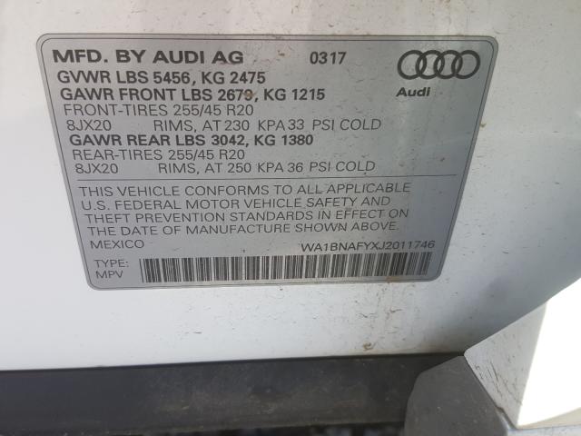 Photo 9 VIN: WA1BNAFYXJ2011746 - AUDI Q5 