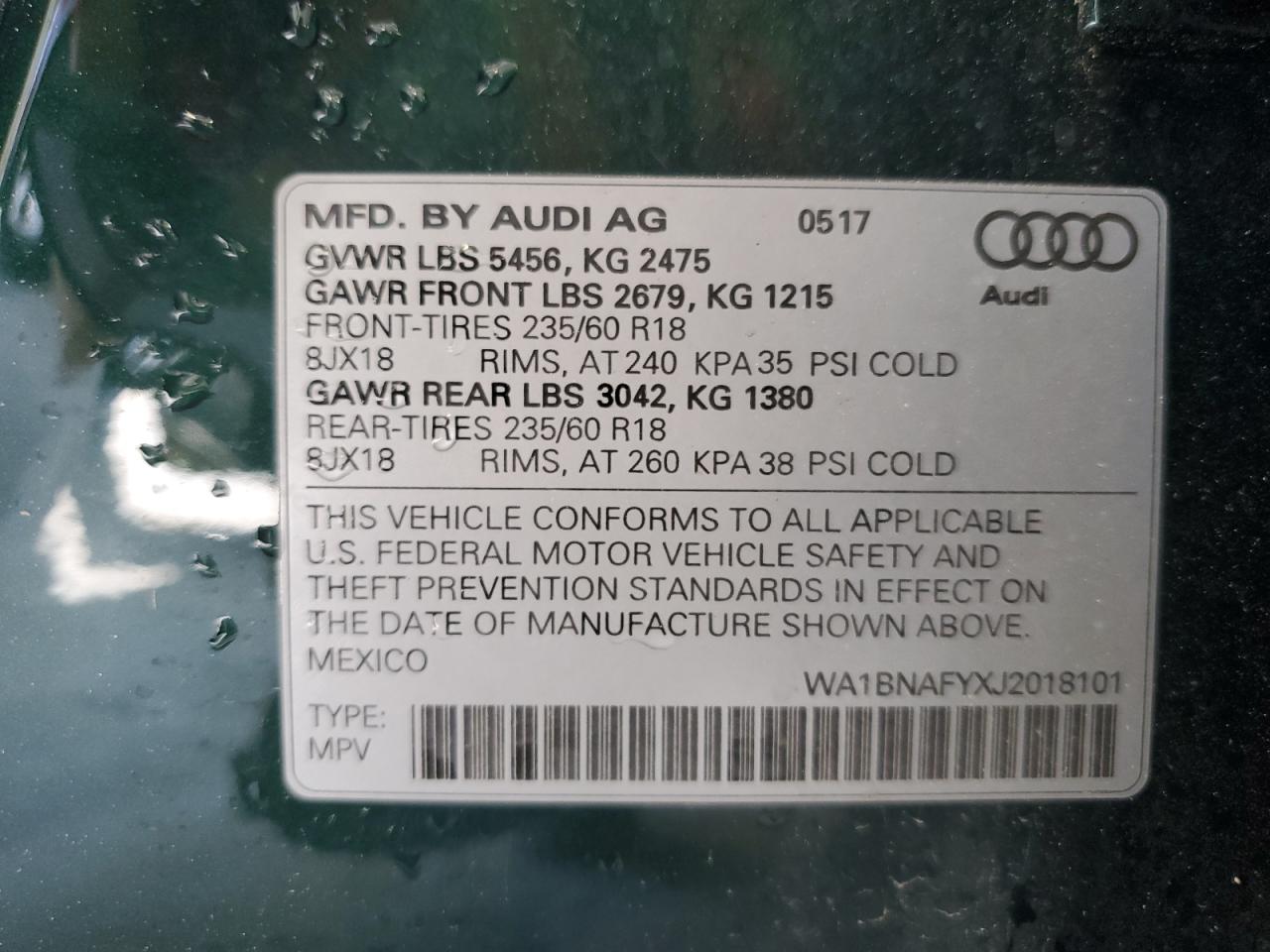 Photo 12 VIN: WA1BNAFYXJ2018101 - AUDI Q5 