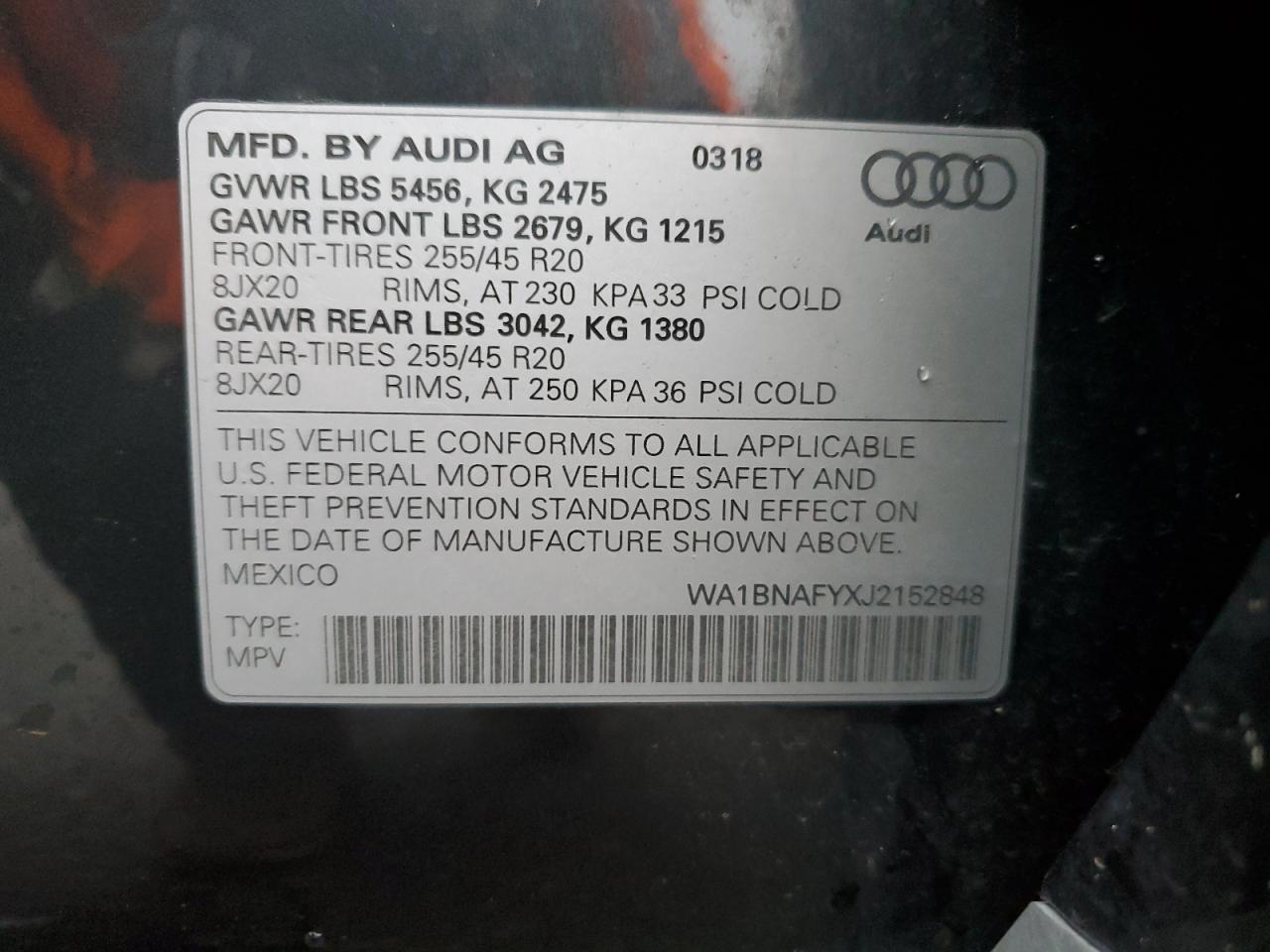 Photo 12 VIN: WA1BNAFYXJ2152848 - AUDI Q5 