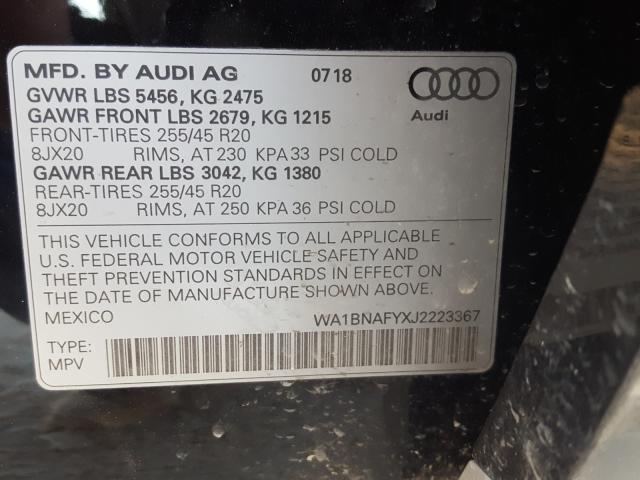 Photo 9 VIN: WA1BNAFYXJ2223367 - AUDI Q5 PREMIUM 