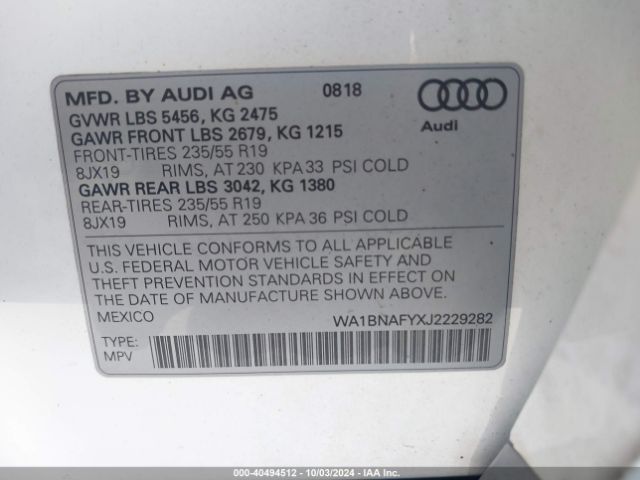 Photo 8 VIN: WA1BNAFYXJ2229282 - AUDI Q5 