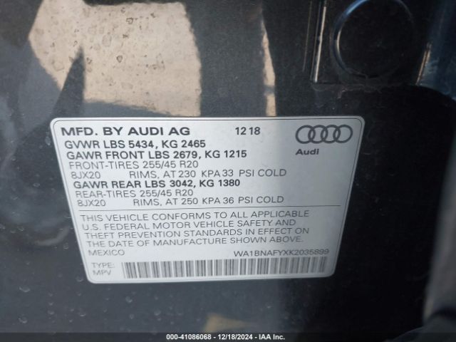 Photo 8 VIN: WA1BNAFYXK2035899 - AUDI Q5 