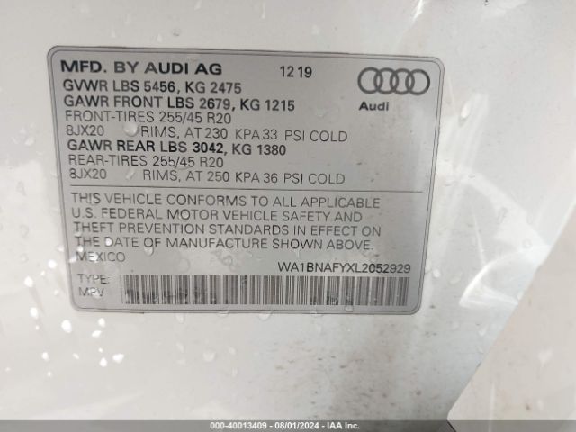 Photo 8 VIN: WA1BNAFYXL2052929 - AUDI Q5 