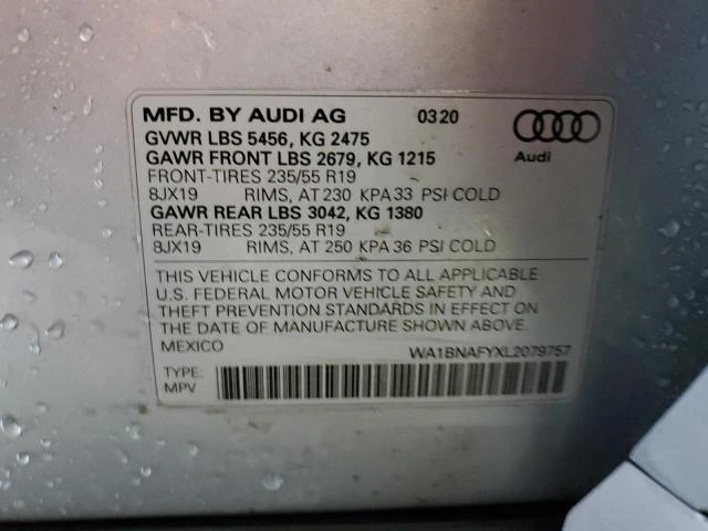 Photo 11 VIN: WA1BNAFYXL2079757 - AUDI Q5 PREMIUM 