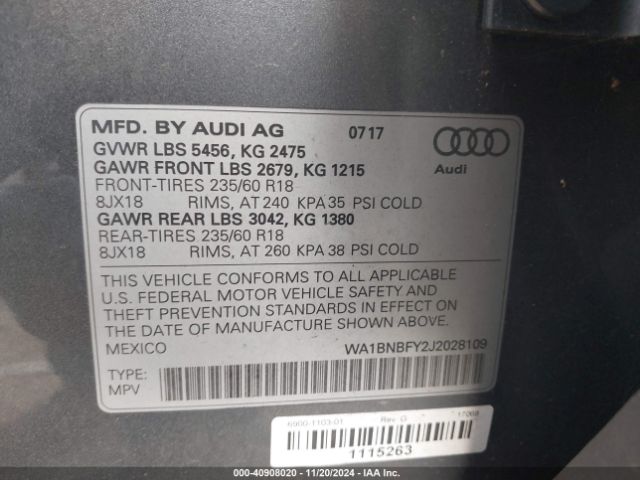 Photo 8 VIN: WA1BNBFY2J2028109 - AUDI Q5 